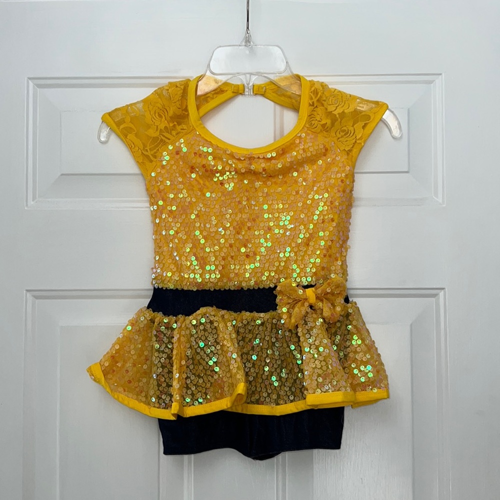 Brand New Dance Costume A Wish Come True “Sunny Side”. Beautiful Yellow Sequin
